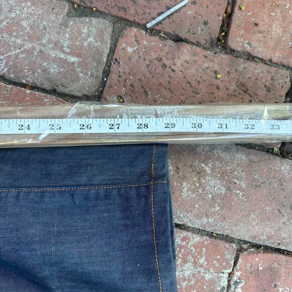 Rich & Rich Selvedge blue denim straight leg jeans with leopard print lining - Picture 7 of 8